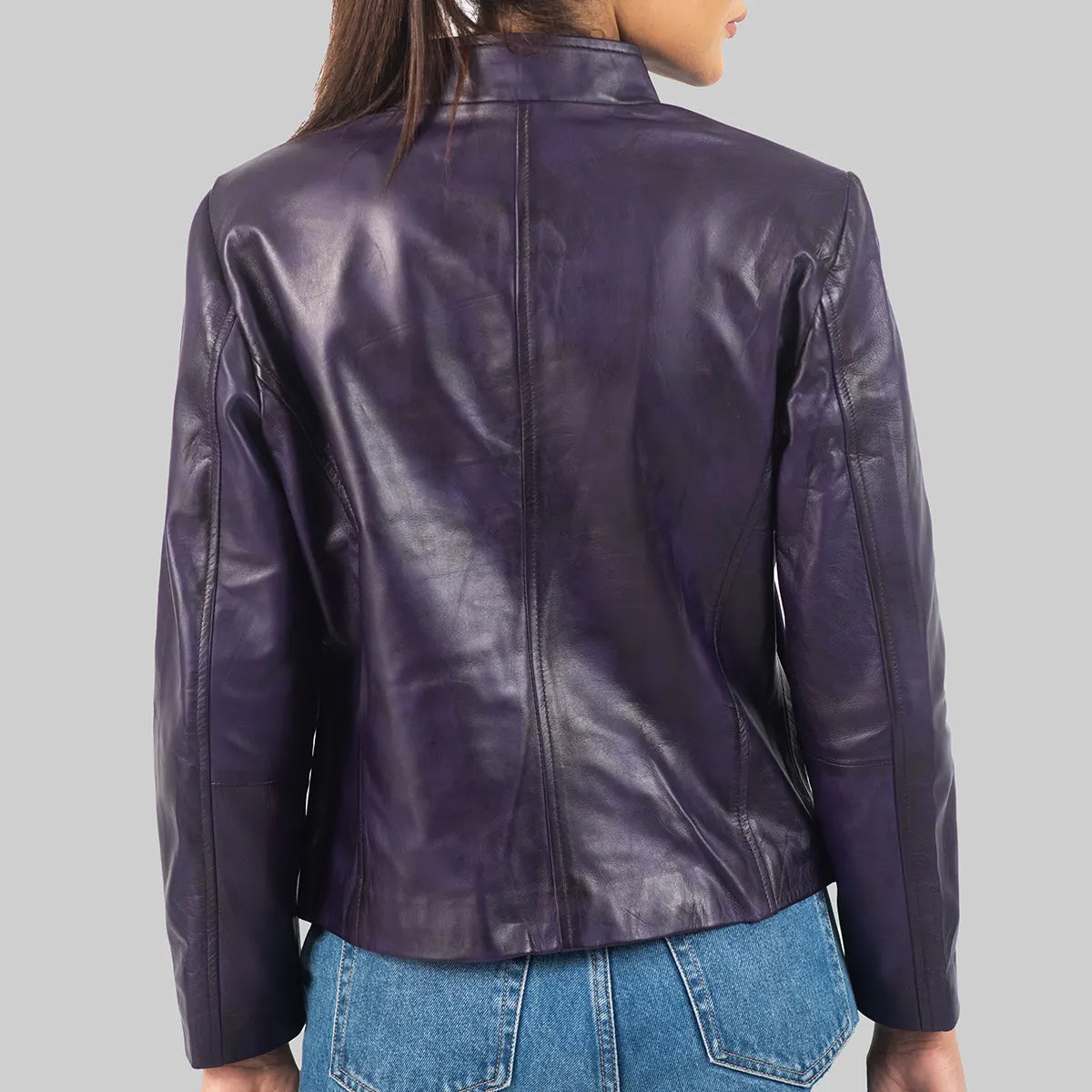 Women’s Vintage Purple Leather Jacket