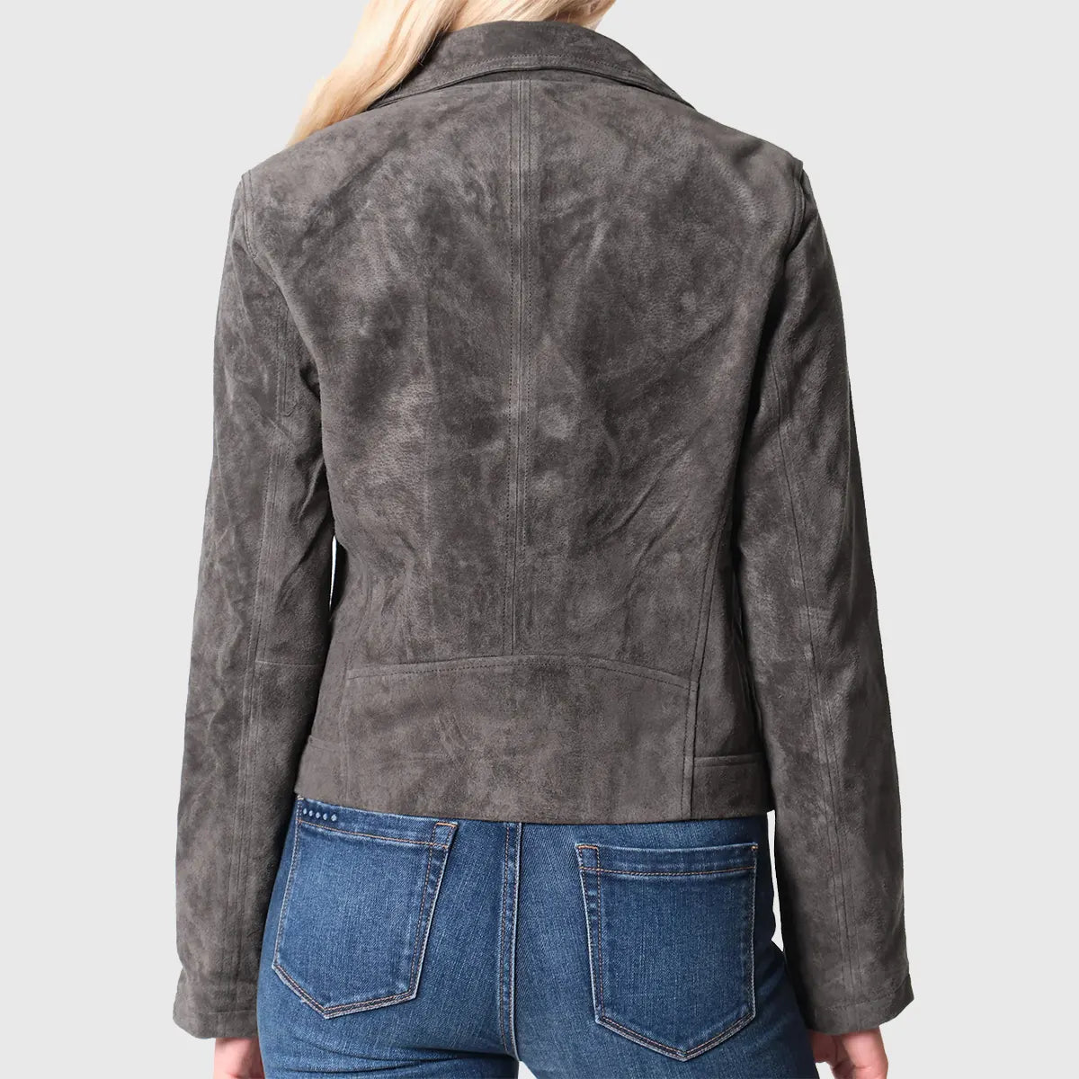 Gianna Brown Suede Biker Jacket