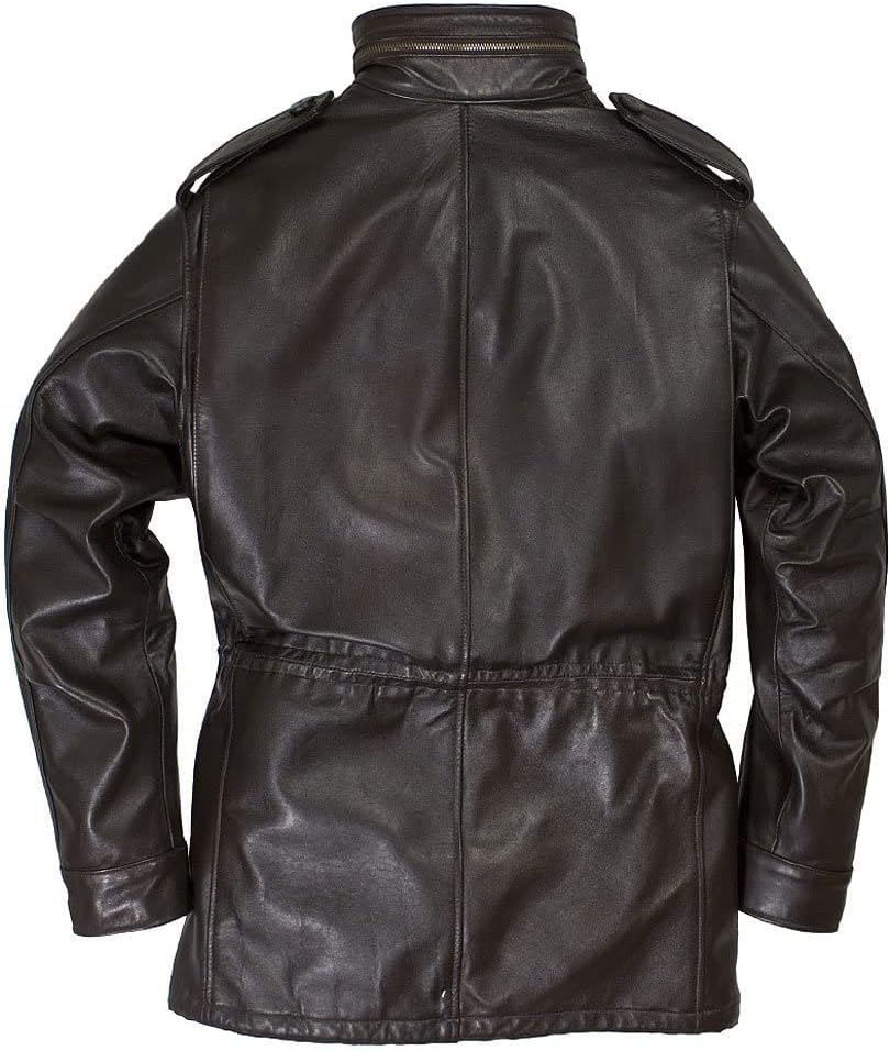 Men's M-65 Field Brown Real Leather Jacket