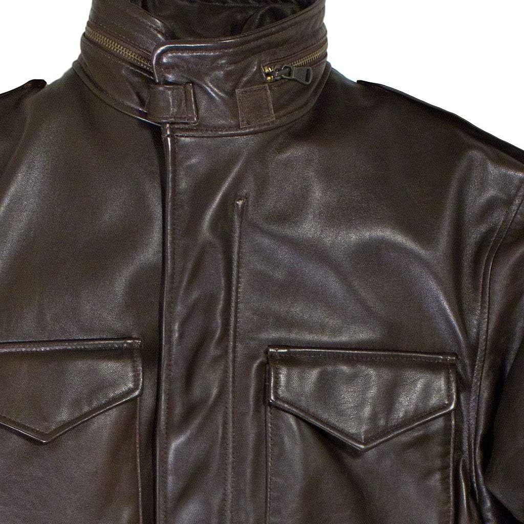 Men's M-65 Field Brown Real Leather Jacket