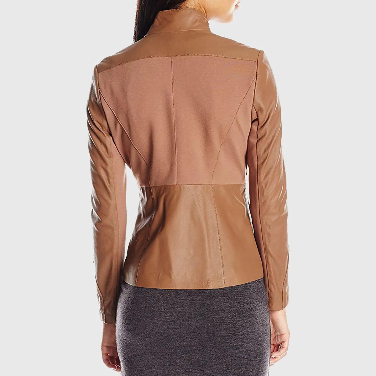 Womens Brown Double Rider Biker Leather Jacket