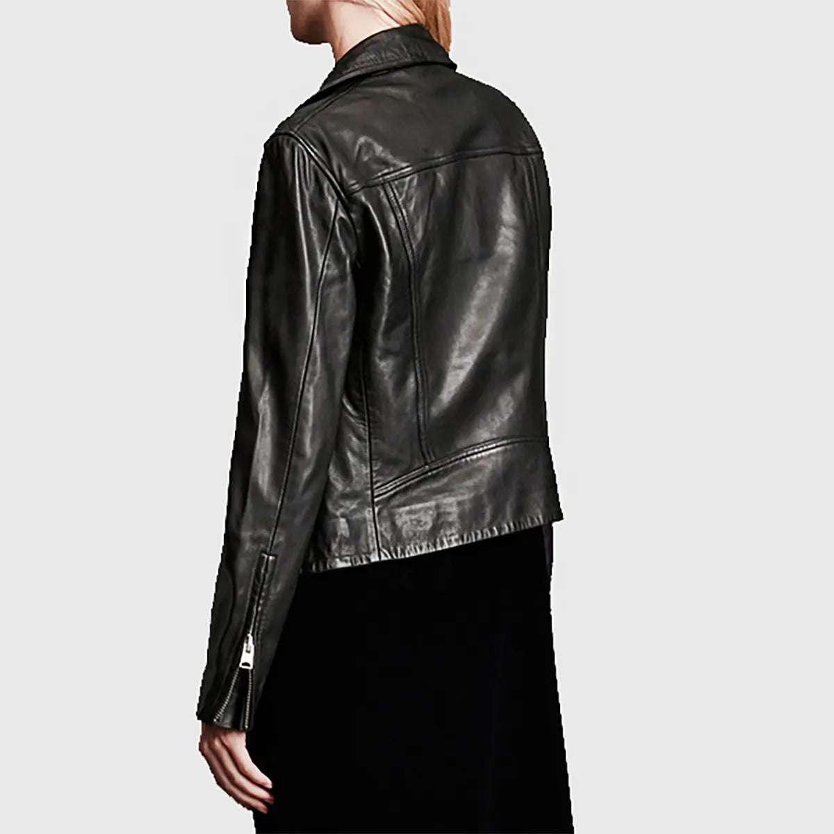 Wilma Women’s Black Leather Biker Jacket