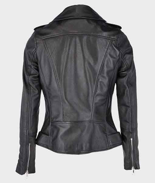 Allison Black Biker Leather Jacket