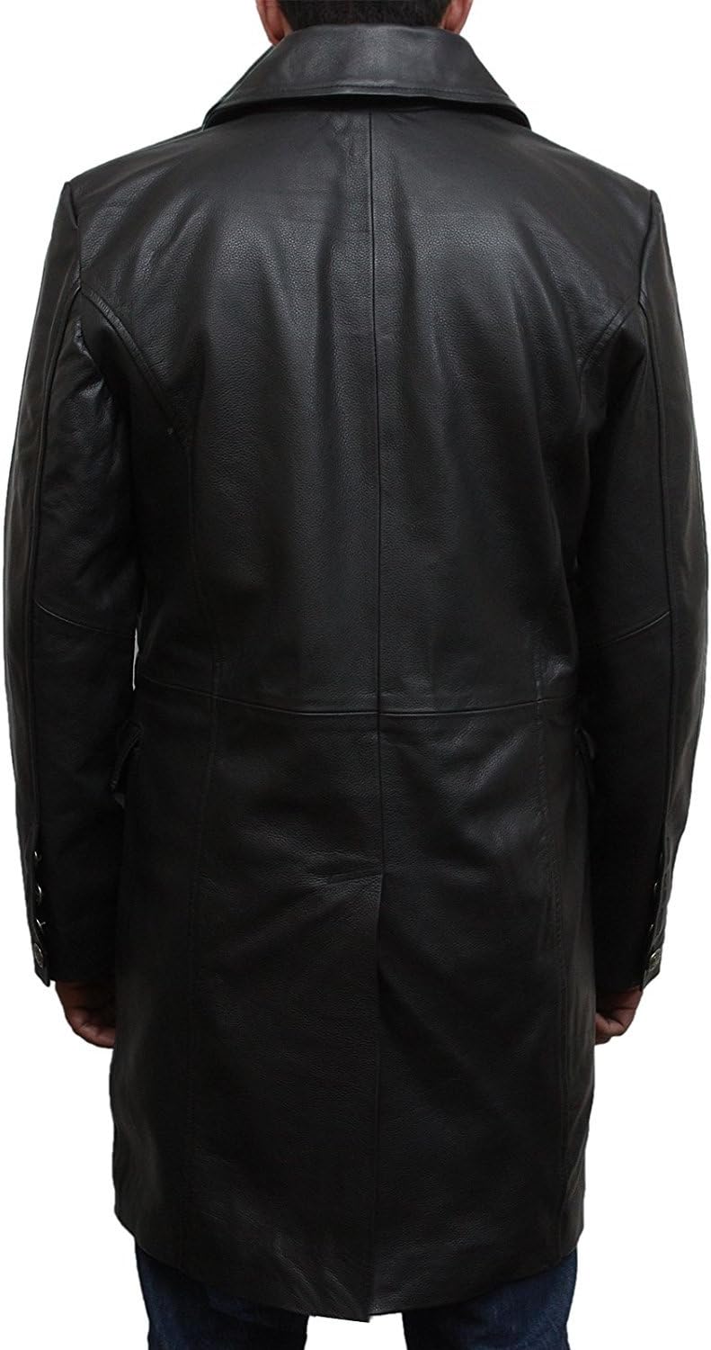 Mens Genuine Leather Jacket U Boat Captains Military Style Vintage