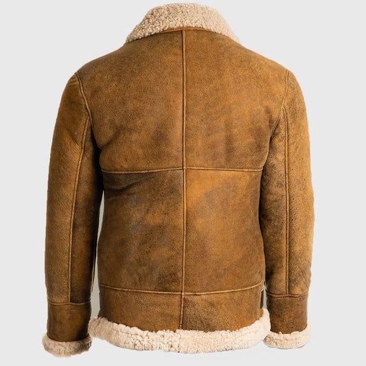 Men’s Brown B-3 Bomber Leather Jacket