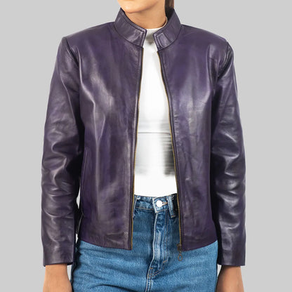 Women’s Vintage Purple Leather Jacket