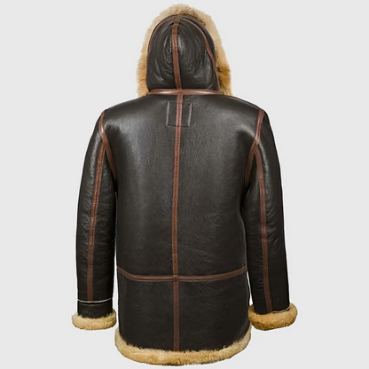 Connor Men’s Dark Brown B-7 Bomber Leather Jacket