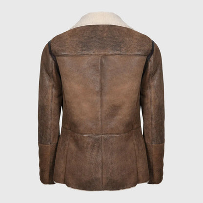 Faith Men’s Brown Distressed Aviator Leather Jacket