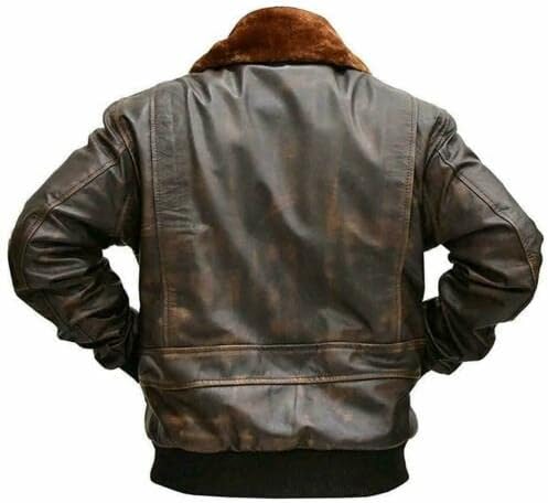 G-1 Force Aviator Flight A-2 Jacket Distressed Brown Genuine Bomber Leather Jacket