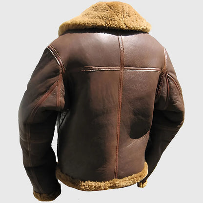 James Men’s Brown B-3 Bomber Leather Jacket