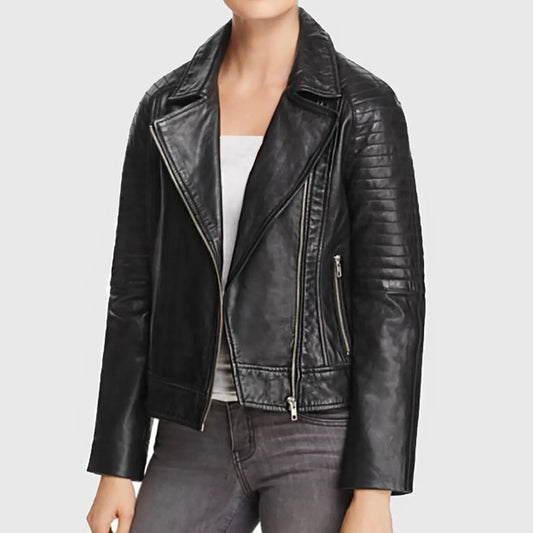 Kimbarley Women’s Black Leather Biker Jacket
