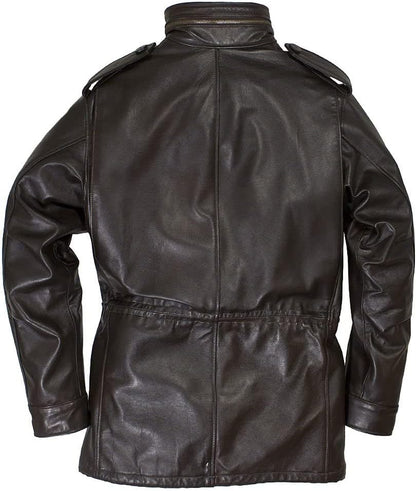 Men's M-65 Field Brown Real Leather Jacket