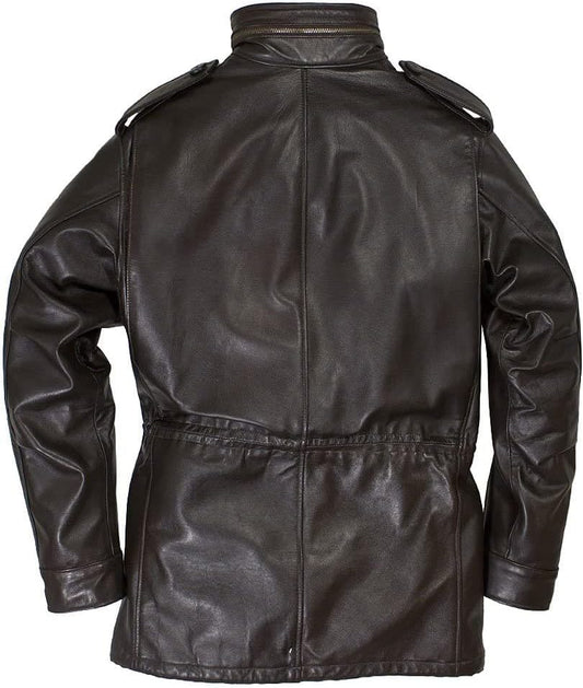 Men's M-65 Field Brown Real Leather Jacket