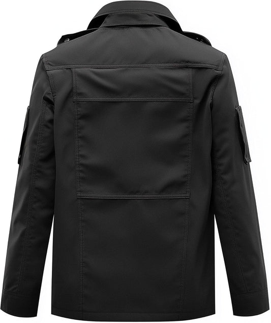 Mens  M-65 Field Jackets Military Black Hip-Length Large Exterior Pockets Hooded Outdoor