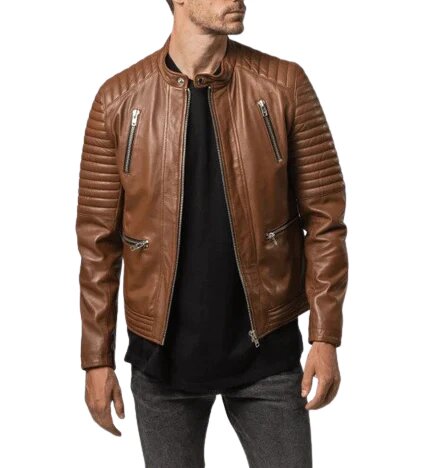 Brown Leather Jacket for Men